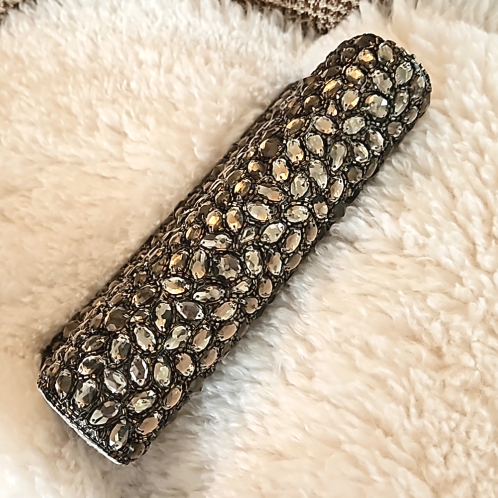 Garnet Hill Beaded Gray Clutch Evening Bag - Picture 3 of 9